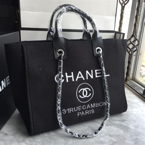 chanel canvas tote black|chanel official website.